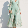 Nelka | Plisowana sukienka maxi w kwiaty