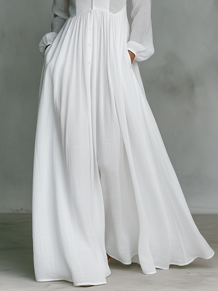 Klaudia | Elisa · Minimalistyczna sukienka maxi z wysokim kołnierzem