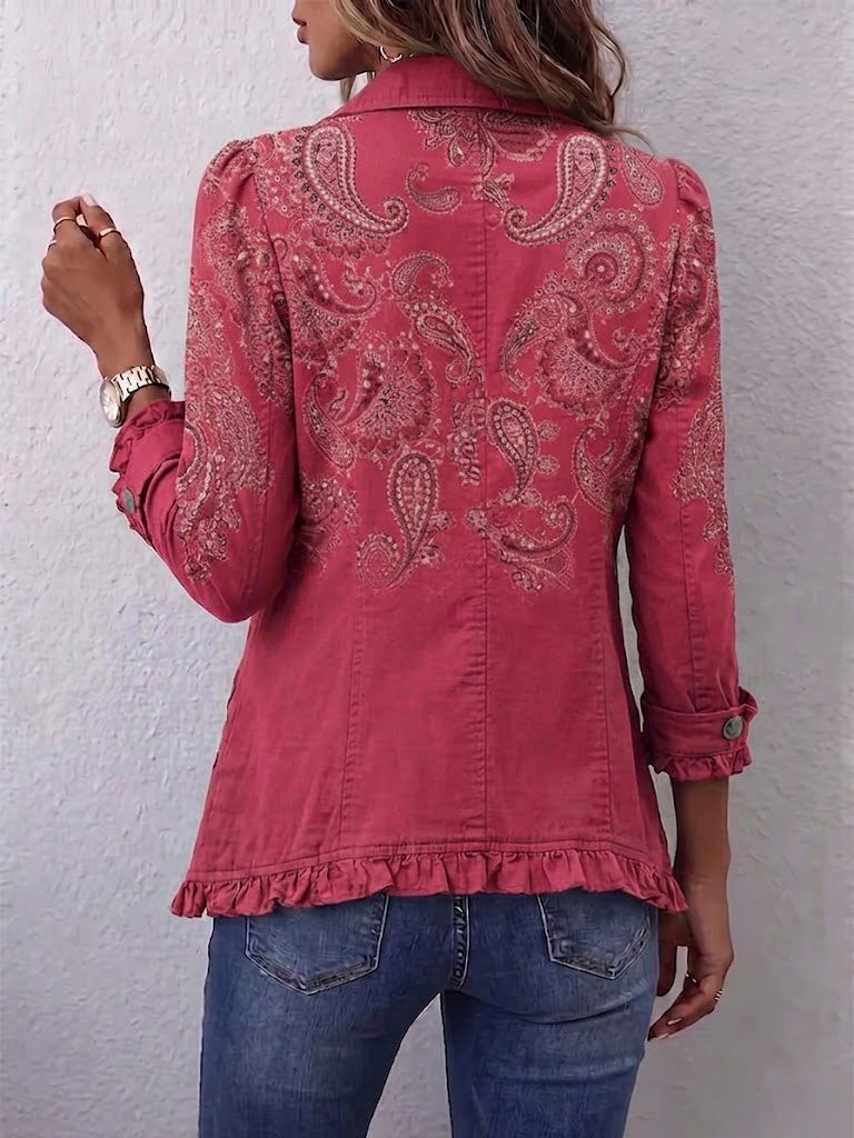 Anna | Marszczona kurtka w stylu vintage paisley