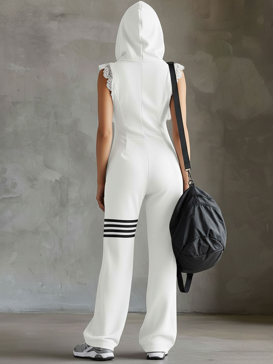 Antonina | Giada · Dres sportowy w stylu retro z kapturem i paskami