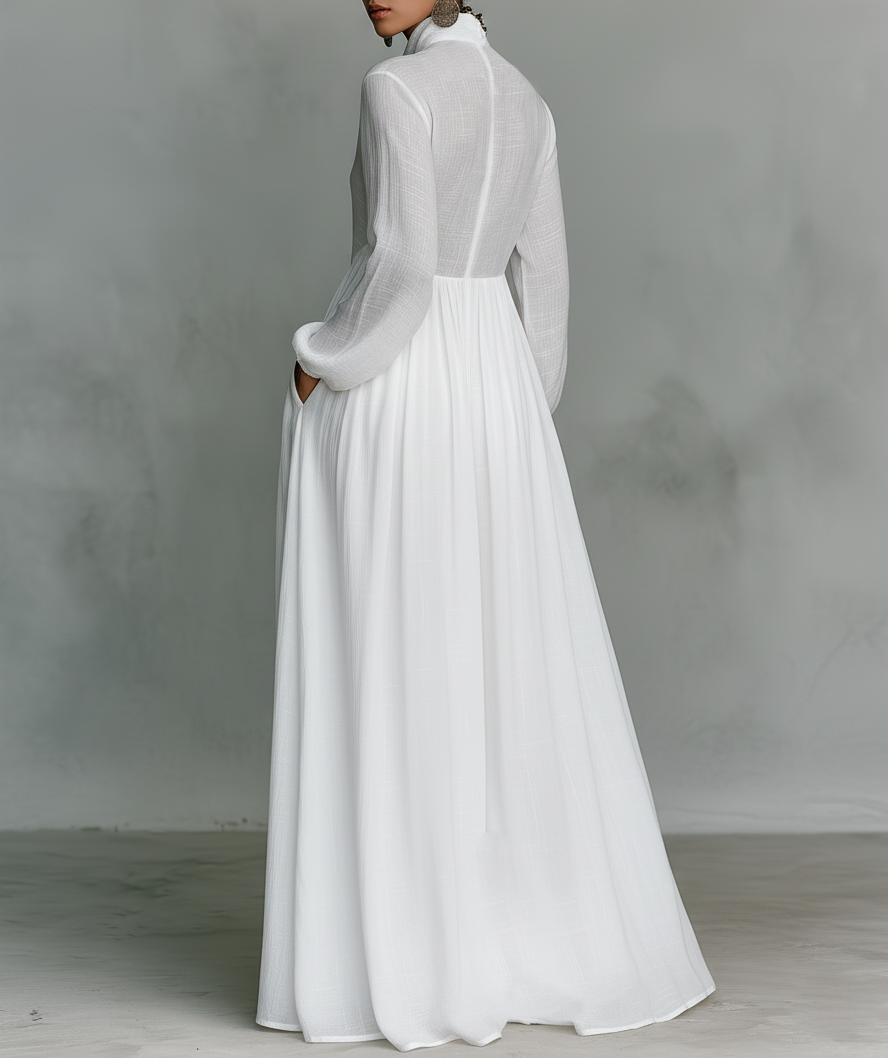Klaudia | Elisa · Minimalistyczna sukienka maxi z wysokim kołnierzem