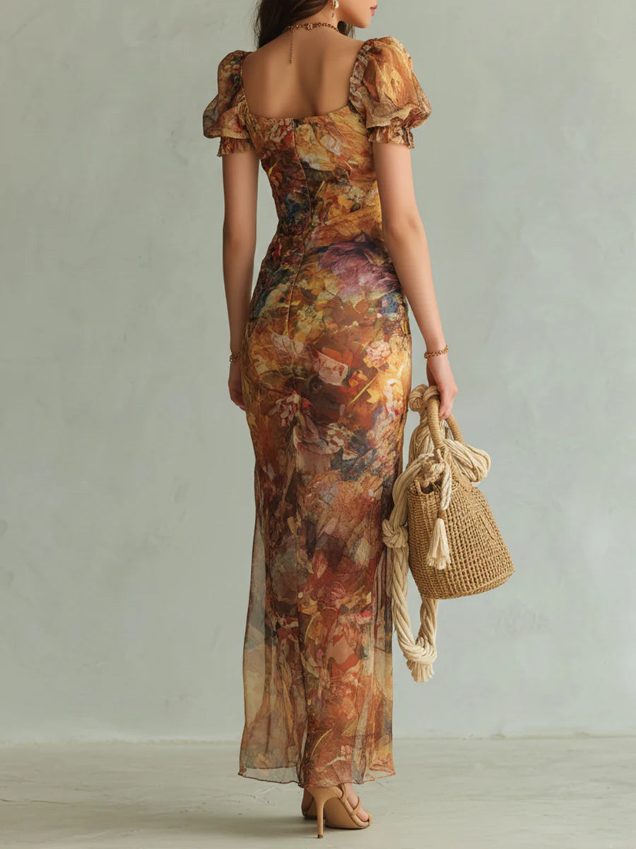 Wioletta | Sukienka maxi szyfonowa boho