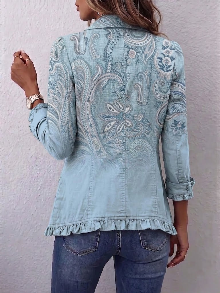 Weronika | Marszczona kurtka w stylu vintage paisley
